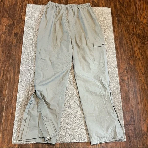 Stearns Rain Pants Mens Large Gray Dry Wear Solid Cargo Pockets Lined Drawstring - Picture 9 of 11